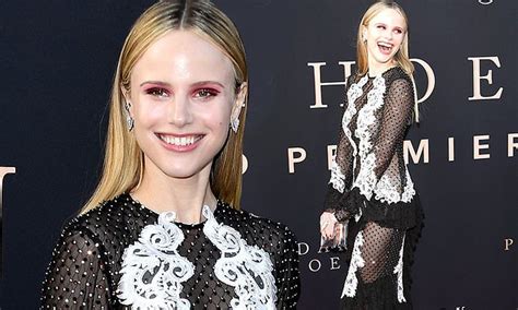 Halston Sage leaves little to the imagination in sexy sheer frock at ...